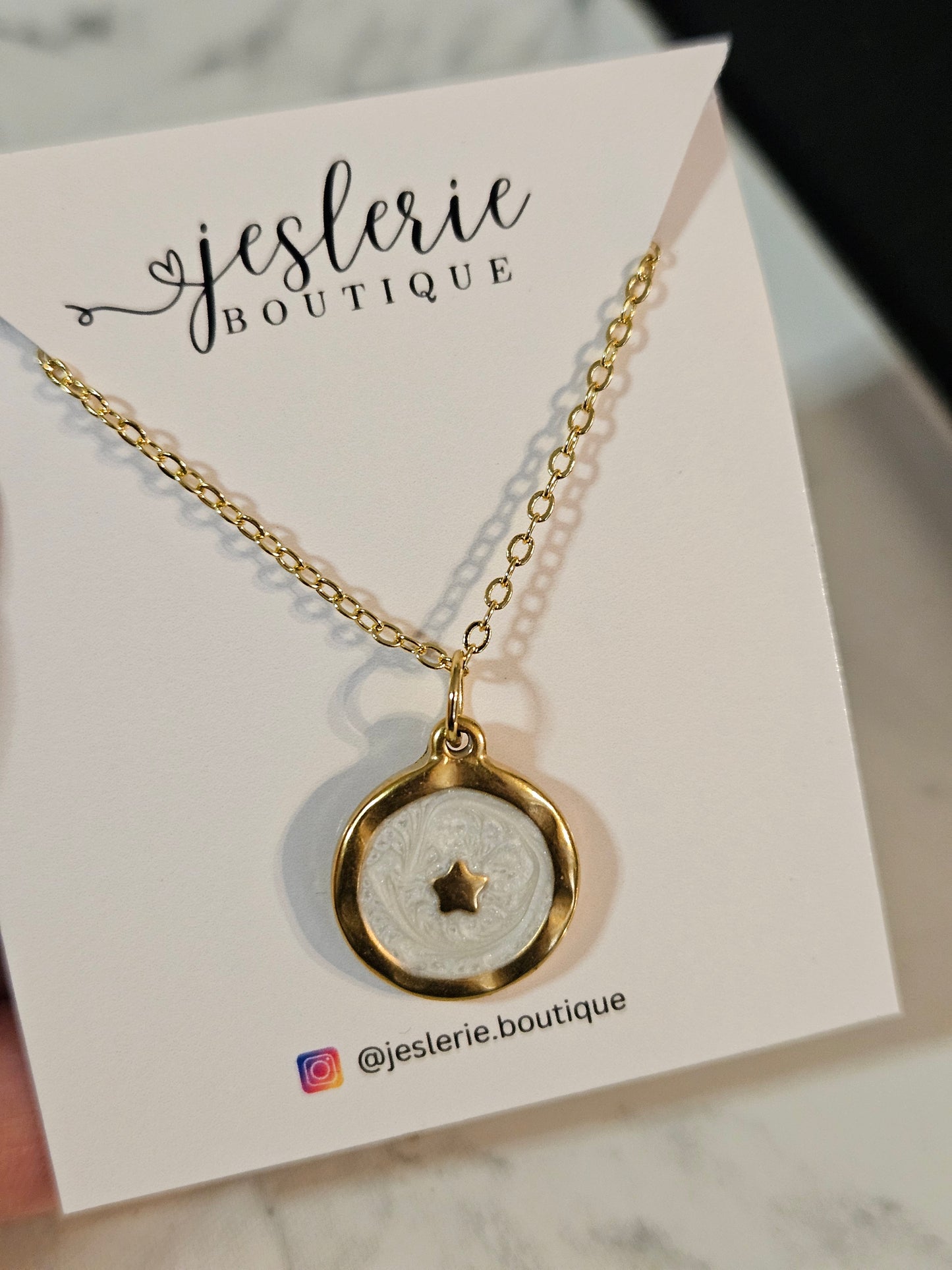 Moon and star necklace