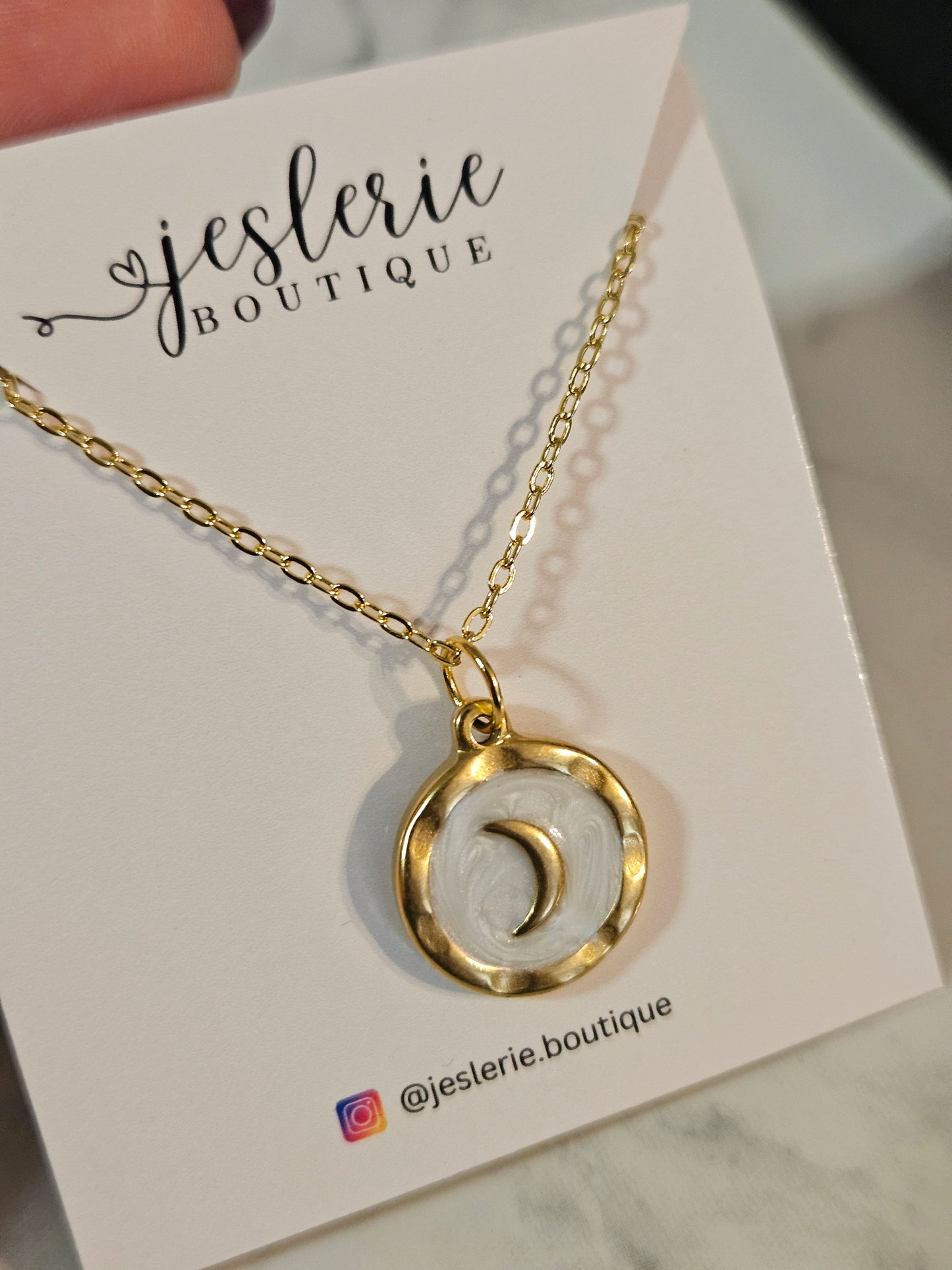 Moon and star necklace