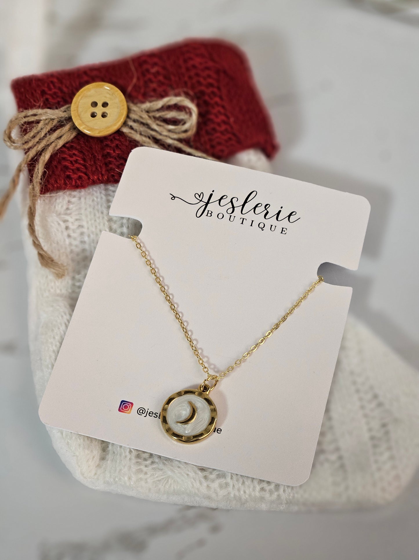 Moon and star necklace