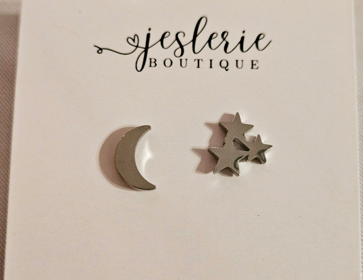 Moon and stars studs