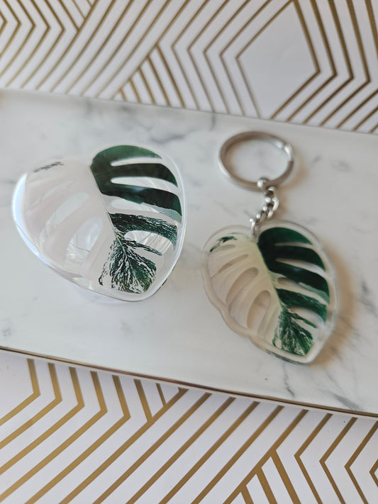 Monstera phone holder or keychain