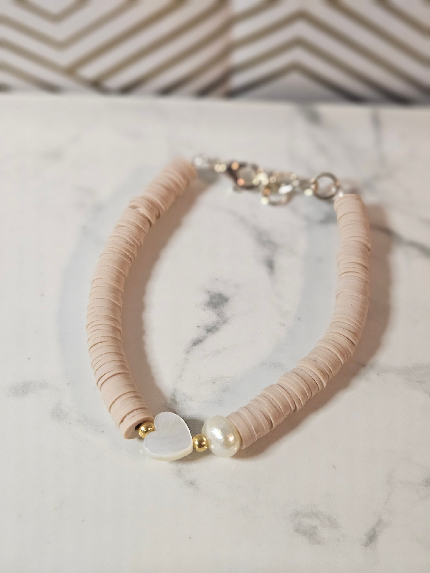 Heart pearl bracelet