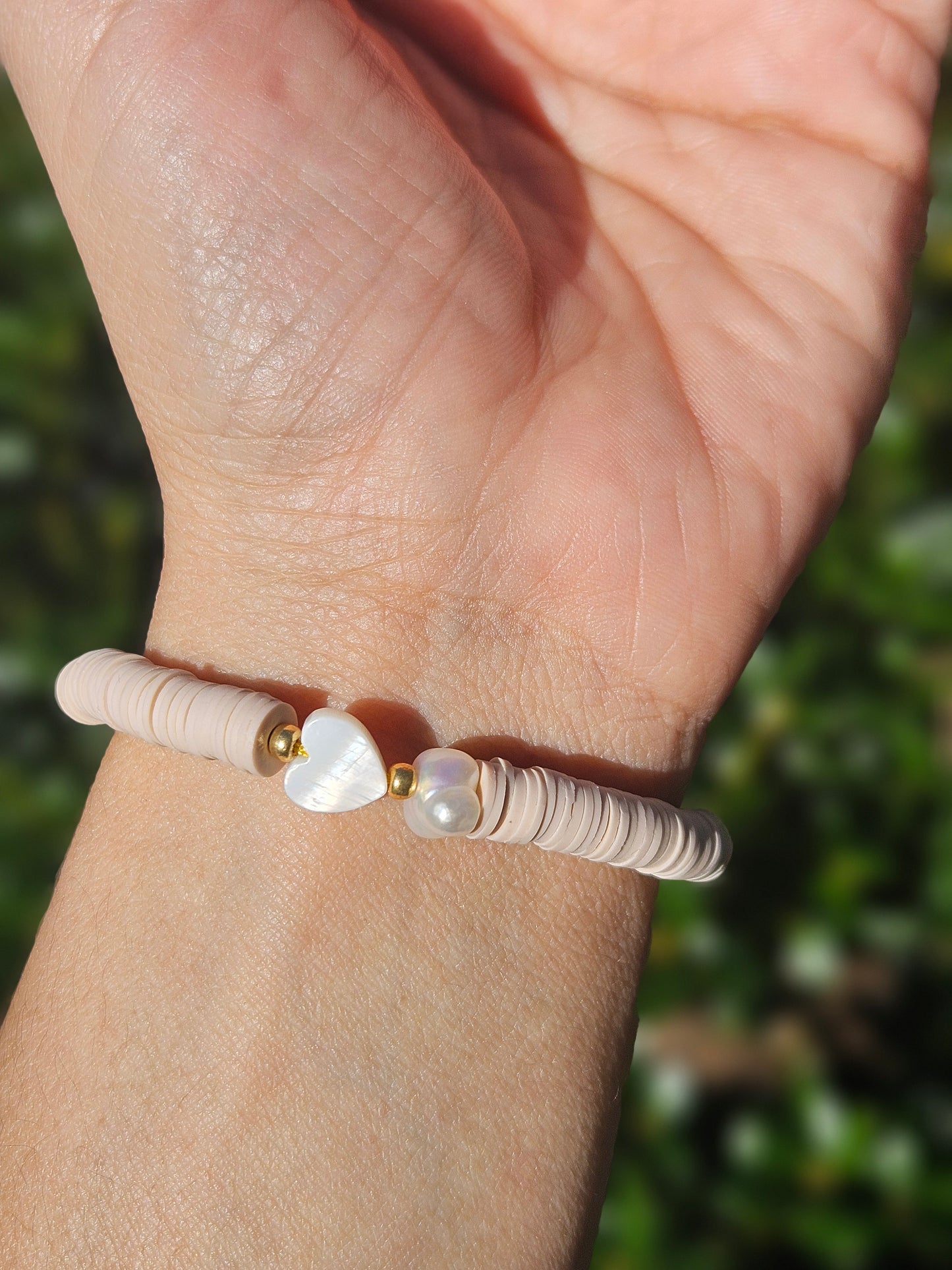 Heart pearl bracelet