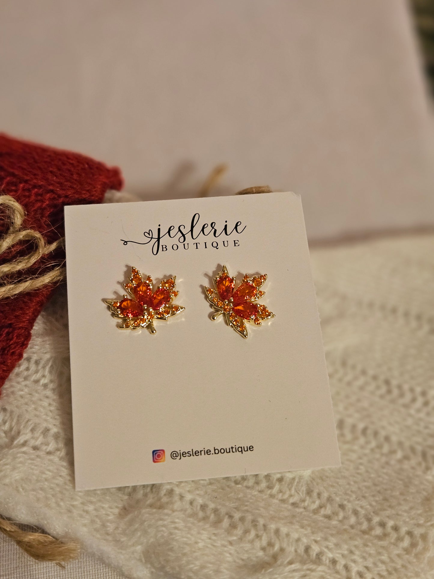 Autumn leaves studs