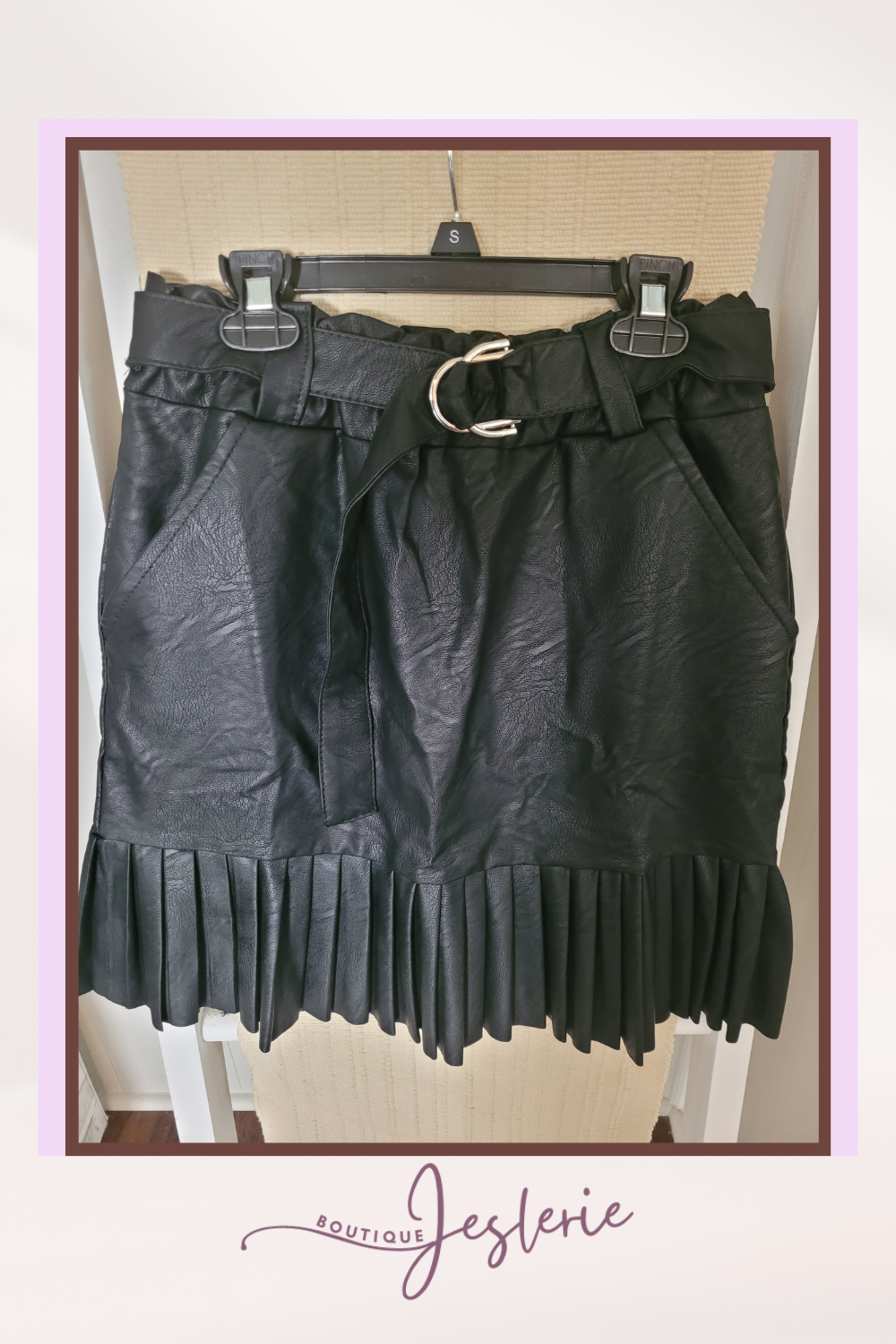 Faux Leather Pleated Mini Skirt