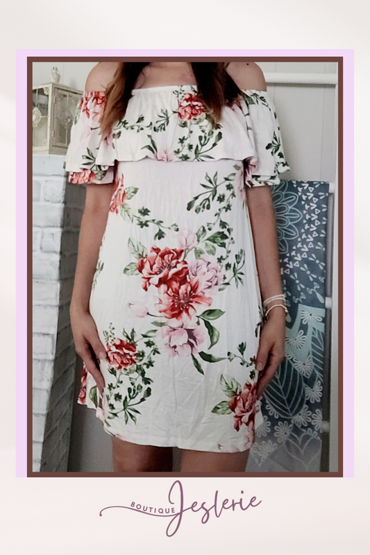 Ivory floral dress